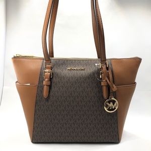 Michael Kors Charlotte Top Zip Tote Brown